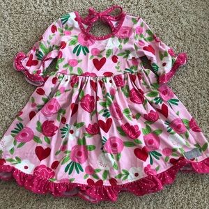 Eleanor Rose sz 4-5 hearts and flowers dress VGUC